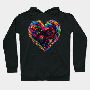 Heart in swirls of neon colors Hoodie